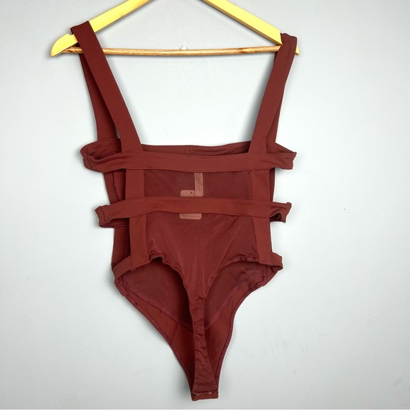Free people intimately mesh strappy bodysuit size M in brown NWT - Picture 3 of 11